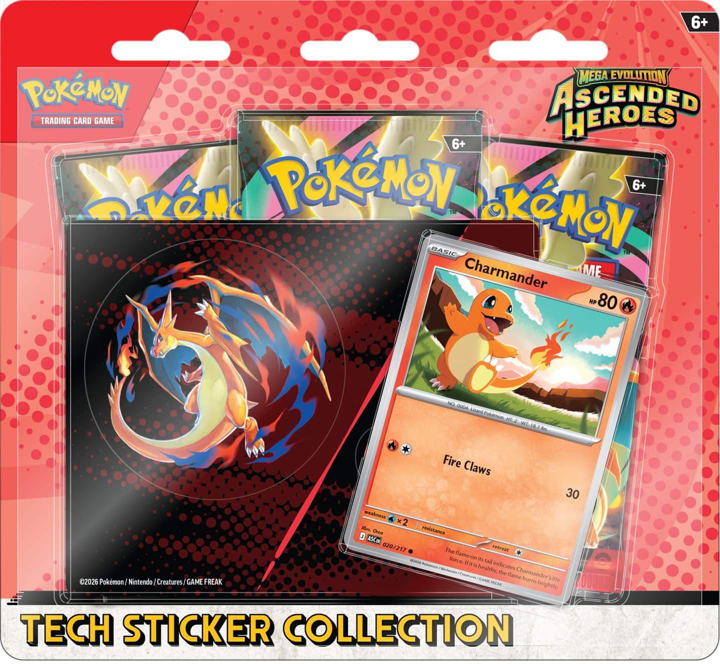 POK - TCG Mega Evolution - Ascended Heroes - Tech Sticker Collection Charmander (Inglés)